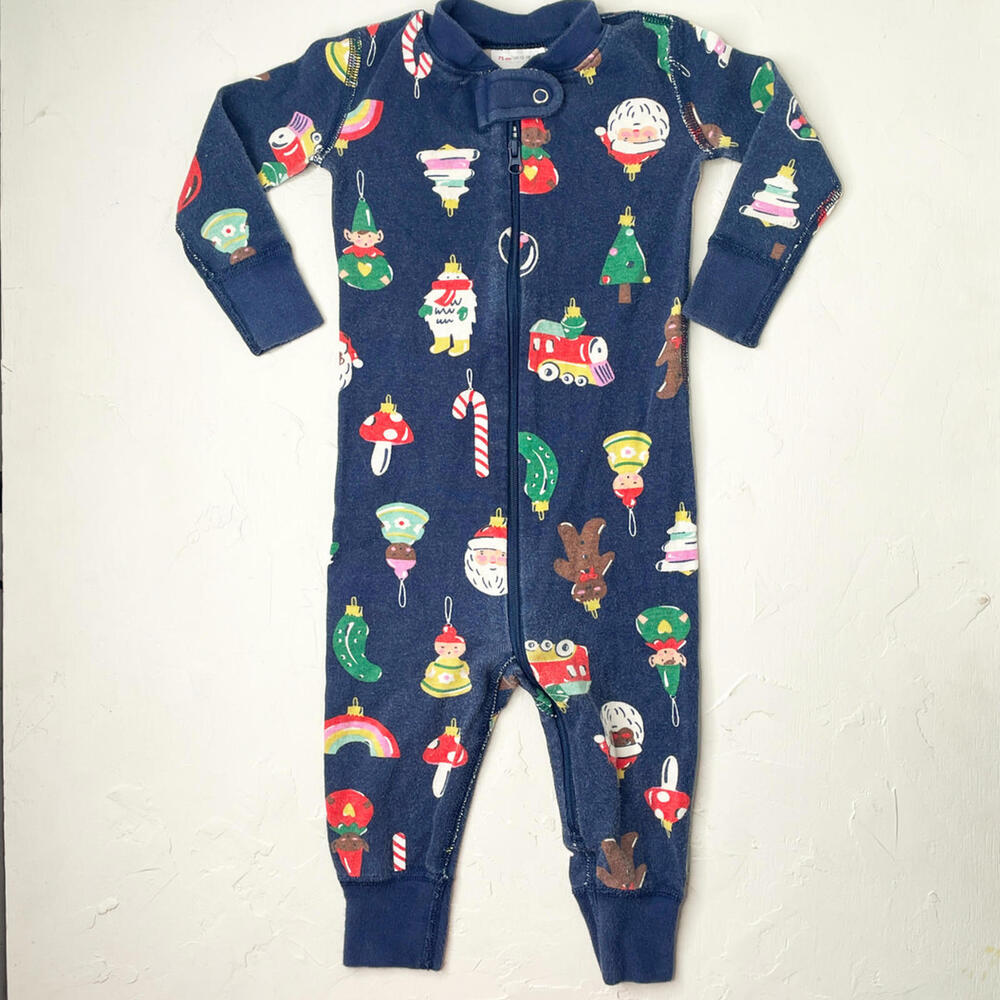 Hanna Andersson Organic Cotton Baby Pajamas - Holiday Print, Size 12-18 Months